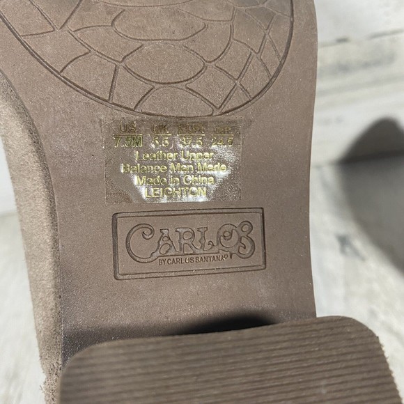 Carlos Santana Leighton Booties Taupe Suede Slouchy Ankle Boots Women's Size 7.5 - Picture 5 of 7